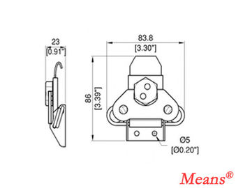 Latch of wooden case, with keeper plate, zinc plating finish