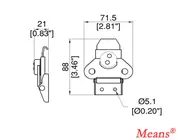 Latch of wooden case, with keeper plate, zinc plating finish