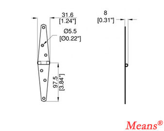 Hinges for wooden case. zinc plating.