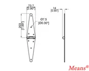 Hinges for wooden case. zinc plating.