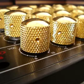 Amplifier Aluminum Knobs,Gold/Chrome Finish. Rohs, Can be customized.