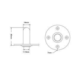 Genuine Fender Amplifier 2" Plug-in castor with socket, zinc plating.