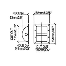 Recessed Steel Bar Handle of Speaker, MS-H1014