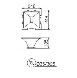 Heavy duty Pressure aluminum port tube with top hat, Black.