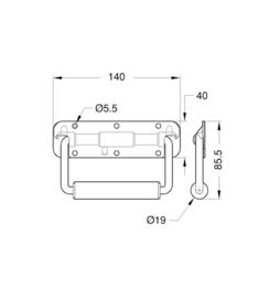 Surface Mount spring-loaded Handle,Zinc.