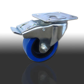 4"/100mm Heavy duty swivel castor with Braked, with blue wheel. MS-W9008