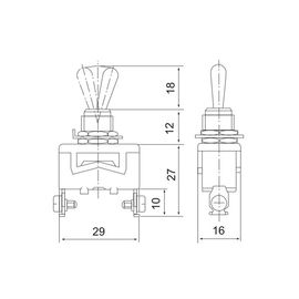 2 Pin SPST 250V 15A ON-OFF Black,Heavy Duty Toggle Switch.C511B,Rohs