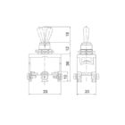 6 Pin DPDT 250V 15A ON-OFF-ON Black,Central OFF,Heavy Duty Toggle Switch.C523B,Rohs