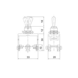 6 Pin DPDT 250V 15A ON-ON Black,Heavy Duty Toggle Switch.C522B,Rohs