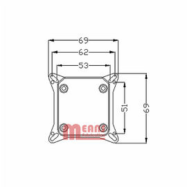 VGA Water block,Radiator,MS-034-AC,Acrylic/Red copper/Carbon steel. Rohs