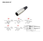 XLR Connector,3 Pins with Nickel Contacts.Rohs. MS-A002N-3P