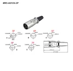 XLR Connector,3 Pins with Nickel Contacts.Rohs. MS-A010N-3P