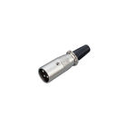 XLR Connector,3 Pins with Nickel Contacts.Rohs. MS-A012N-3P