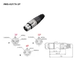 XLR Connector,3 Pins with Nickel Contacts.Rohs. MS-A017N-3P