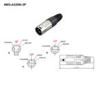 XLR Connector,3 Pins with Nickel Contacts.Rohs. MS-A020N-3P