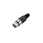 XLR Connector,3 Pins with Nickel Contacts.Rohs. MS-A025N-3P