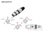 XLR Connector,3 Pins with Nickel Contacts.Rohs. MS-A027N-3P