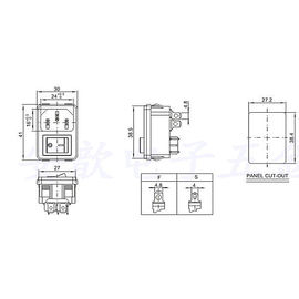 10A 250V AC Socket with Rocker switch