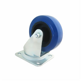 Swivel Castor with 80mm Rubber blue wheel.Rohs