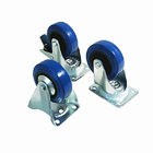 Swivel Castor with 80mm Rubber blue wheel.Rohs