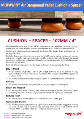 MOPAWIN AIR DAMPENED PALLET CUSHIONS,SHOCK ABSORBER, ORANGE,SKID-MATD FOR PACKING IN WOODEN CASES,ONE-STOP SALES