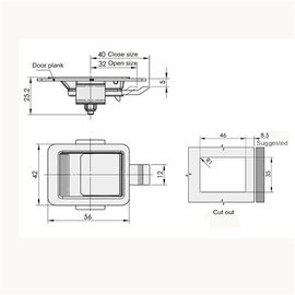 Cabinet paddle latch, Stainess steel,Rohs