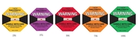 ShockWatch Label,impact indicators label,5 clors,25G(Yellow),37G(Purple),50G(Red),75G(Orange),100G(Green).