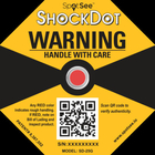 SHOCKDOT SHOCK INDICATOR,impact indicators label,5 clors,25G(Yellow),37G(Purple),50G(Red),75G(Orange),100G(Green)
