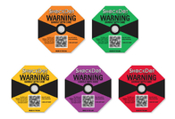 SHOCKDOT SHOCK INDICATOR,impact indicators label,5 clors,25G(Yellow),37G(Purple),50G(Red),75G(Orange),100G(Green)