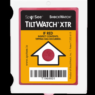 TiltWatch XTR,Upright label