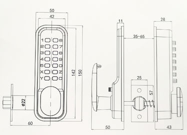 Mechanical Key Code Digital Push Button Lock for Door,mechanical keys,Safety latch.Zinc Alloy key lock,Safey,waterproof.