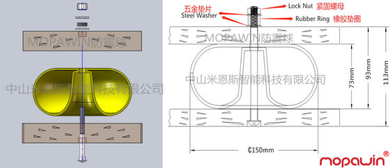 AIR DAMPENED PALLET CUSHIONS -YELLOW COLOR,ROHS,SHOCK ABSORBER,SKID-MATD,FOR PACKING IN WOODEN CASES