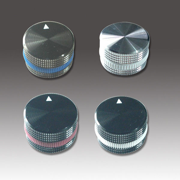 Amplifier Aluminum Knobs with rubber ring,Gold/Chrome/Black Finish. Rohs
