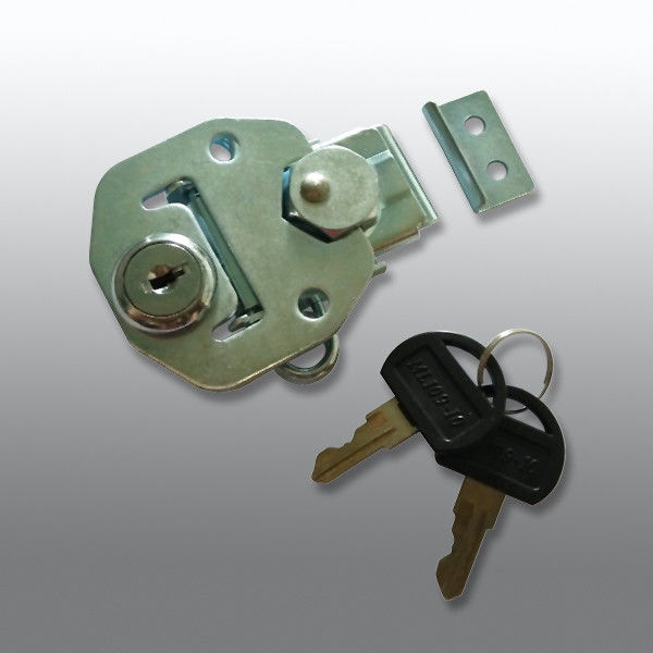 Medium surface latch of wooden case, Keylockable, with keeper plate, zinc plating finish