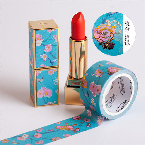 Beautiful lipstick box packaging special tape,Printed washi tape, Viscosity strength,non-fading.